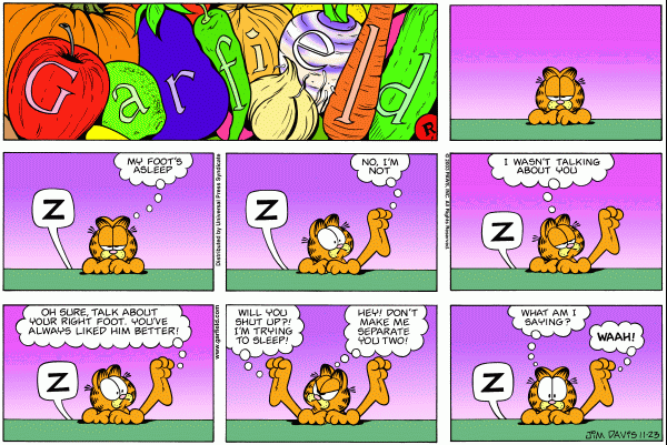 Komiksy garfield - komiks z dnia 23/11/2003