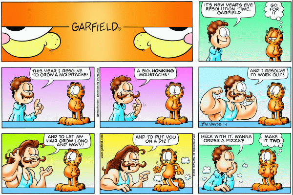 Komiksy garfield - komiks z dnia 01/01/2006