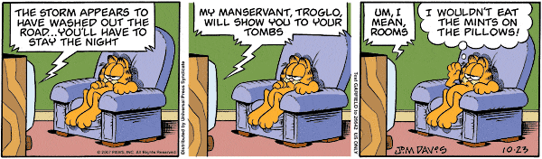 Komiksy garfield - komiks z dnia 23/10/2007