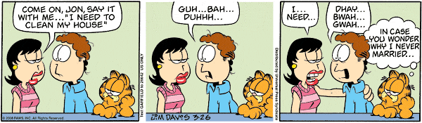 Komiksy garfield - komiks z dnia 26/03/2008