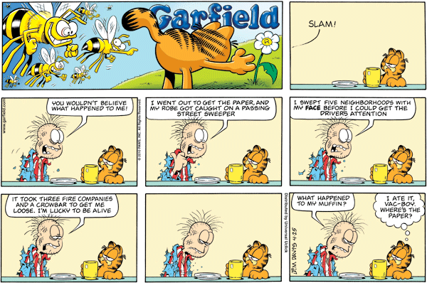 Komiksy garfield - komiks z dnia 25/04/2010