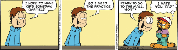 Komiksy garfield - komiks z dnia 12/08/2011