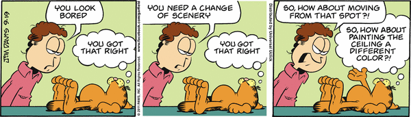 Komiksy garfield - komiks z dnia 19/09/2011