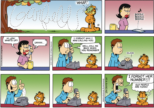 Komiksy garfield - komiks z dnia 25/09/2011