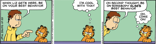 Komiksy garfield - komiks z dnia 20/10/2011