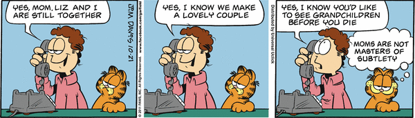 Komiksy garfield - komiks z dnia 21/10/2011