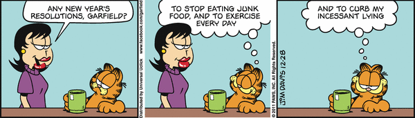Komiksy garfield - komiks z dnia 28/12/2011