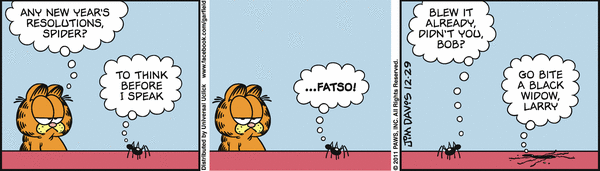 Komiksy garfield - komiks z dnia 29/12/2011