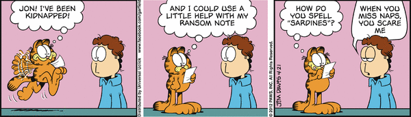 Komiksy garfield - komiks z dnia 21/04/2012