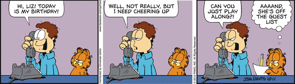 Komiksy garfield - komiks z dnia 11/10/2012