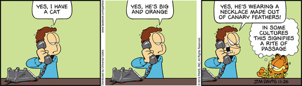 Komiksy garfield - komiks z dnia 26/11/2013