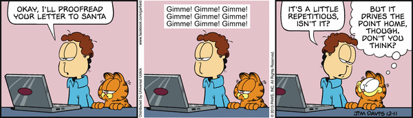 Komiksy garfield - komiks z dnia 11/12/2013
