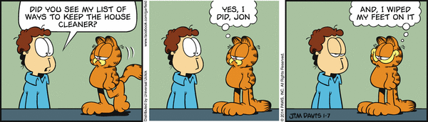 Komiksy garfield - komiks z dnia 07/01/2014