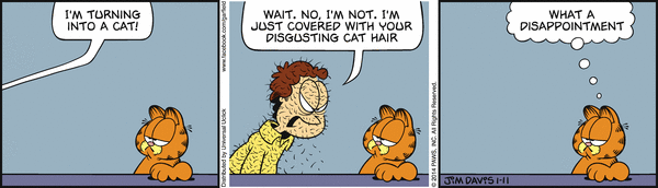 Komiksy garfield - komiks z dnia 11/01/2014