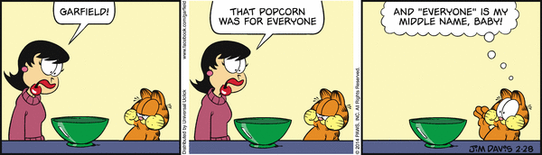 Komiksy garfield - komiks z dnia 28/02/2014