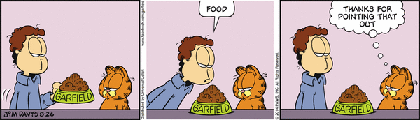 Komiksy garfield - komiks z dnia 26/08/2014