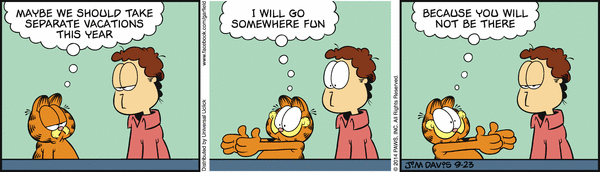 Komiksy garfield - komiks z dnia 23/09/2014