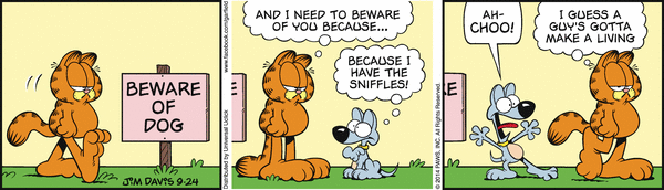 Komiksy garfield - komiks z dnia 24/09/2014