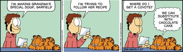 Komiksy garfield - komiks z dnia 27/11/2014