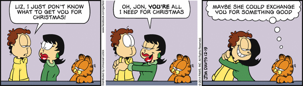 Komiksy garfield - komiks z dnia 19/12/2014