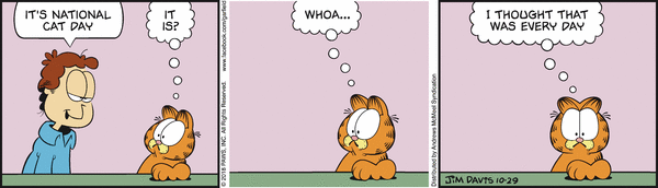 Komiksy garfield - komiks z dnia 29/10/2018