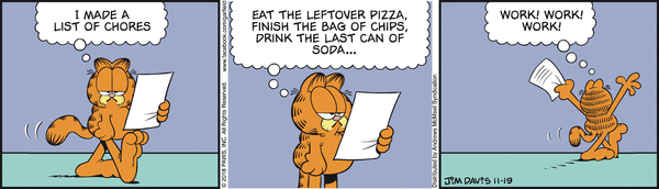 Komiksy garfield - komiks z dnia 19/11/2018