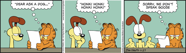 Komiksy garfield - komiks z dnia 27/11/2018