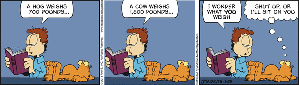 Komiksy garfield - komiks z dnia 29/11/2018