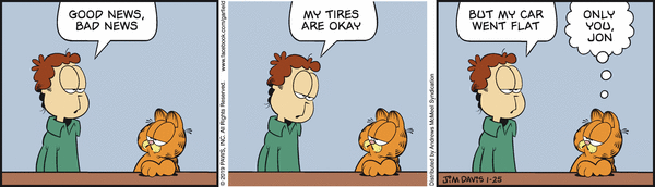 Komiksy garfield - komiks z dnia 25/01/2019