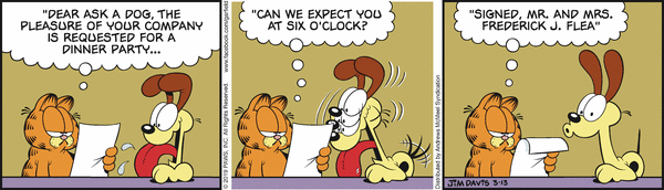 Komiksy garfield - komiks z dnia 13/03/2019