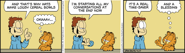 Komiksy garfield - komiks z dnia 27/04/2019