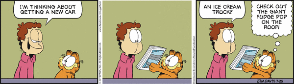 Komiksy garfield - komiks z dnia 25/07/2019