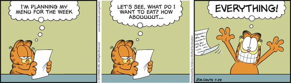 Komiksy garfield - komiks z dnia 29/07/2019
