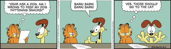 Komiksy garfield - komiks z dnia 21/08/2019