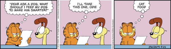 Komiksy garfield - komiks z dnia 25/09/2019