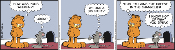Komiksy garfield - komiks z dnia 16/03/2020