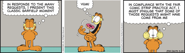 Komiksy garfield - komiks z dnia 28/03/2020