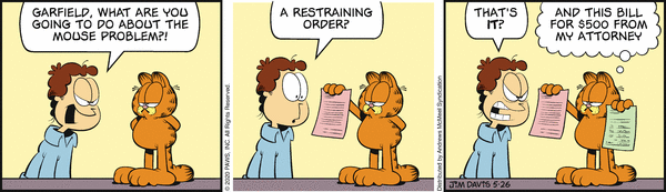 Komiksy garfield - komiks z dnia 26/05/2020