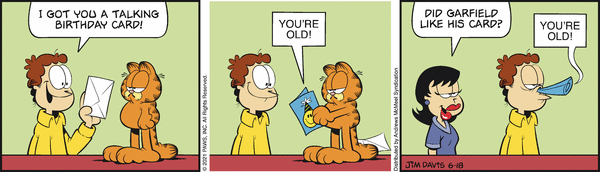 Komiksy garfield - komiks z dnia 18/06/2021
