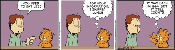Komiksy garfield - komiks z dnia 07/08/2021