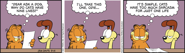 Komiksy garfield - komiks z dnia 15/09/2021