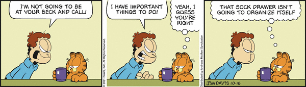 Komiksy garfield - komiks z dnia 16/10/2021