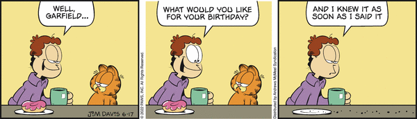 Komiksy garfield - komiks z dnia 17/06/2022