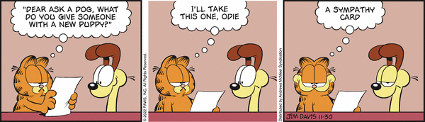 Komiksy garfield - komiks z dnia 30/11/2022
