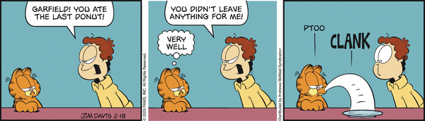 Komiksy garfield - komiks z dnia 18/02/2023