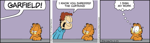Komiksy garfield - komiks z dnia 23/02/2023